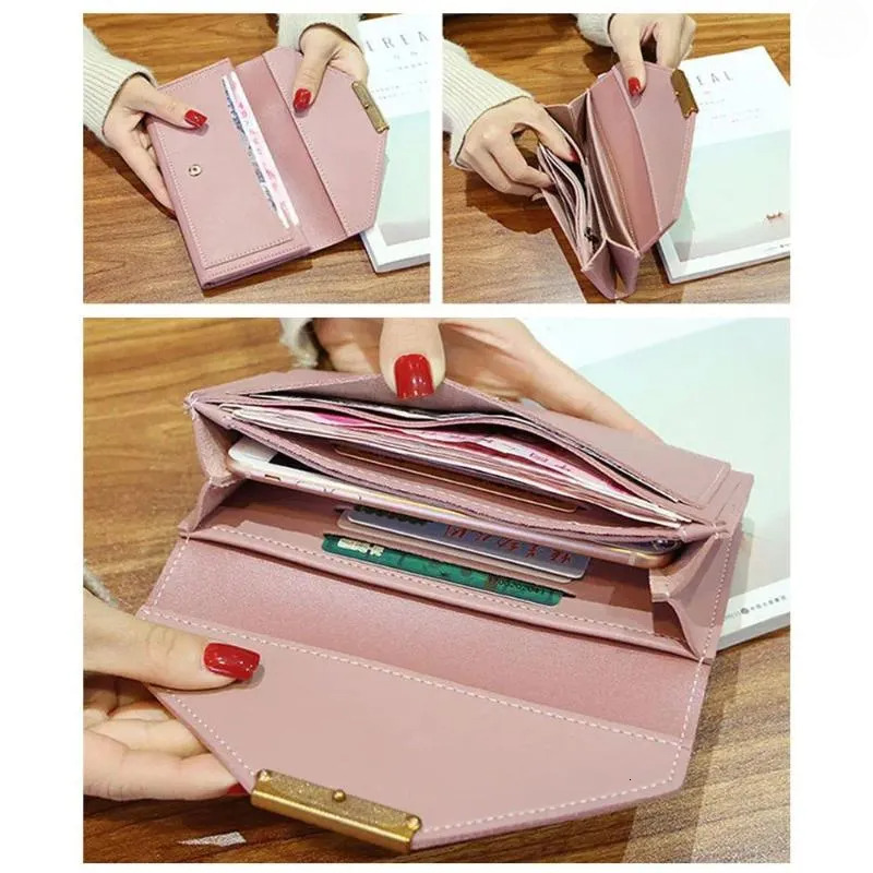 PU Leather Wallet For Women - Long Hasp Clutch With Phone Pocket, Money Bag Purse New Free Delivery Designer Bag