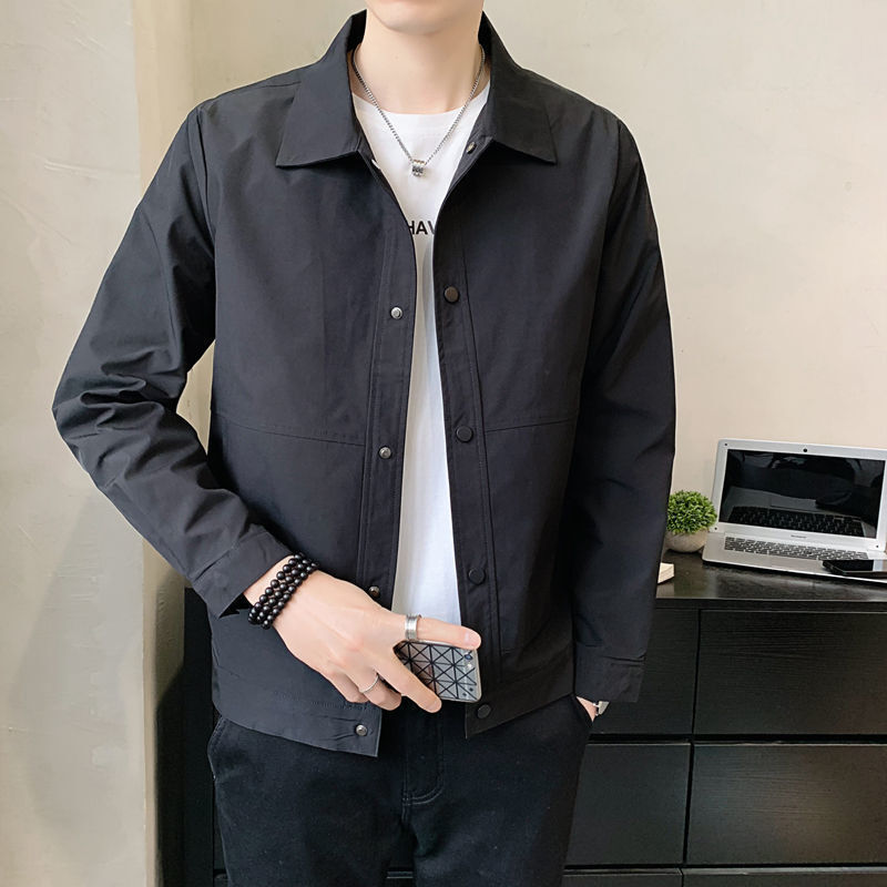 Men's collar metal decoration men's jacket fashion 2023 spring new casual top