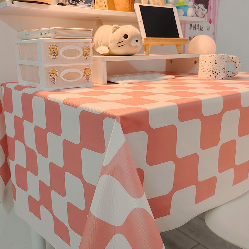 B417 Nordic style tablecloth net red plaid tablecloth student dormitory desk cloth atmosphere tablecloth coffee table decoration cloth ins