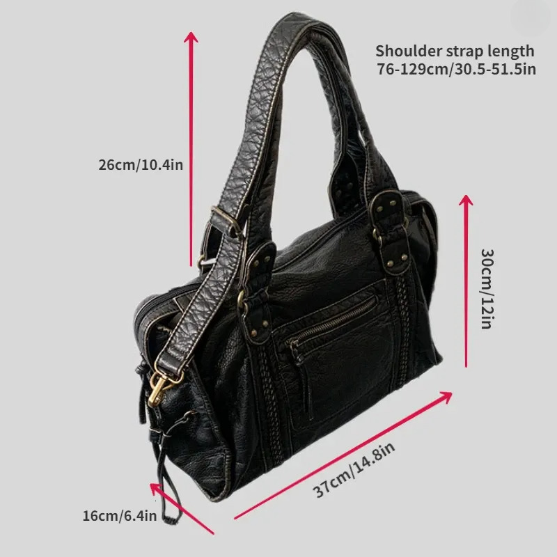 2025 Y2K Crossbody Bag: One-shoulder Drawstring Spicy Girl Vintage Washed Leather Motorcycle Handbag New Free Delivery Designer Bag