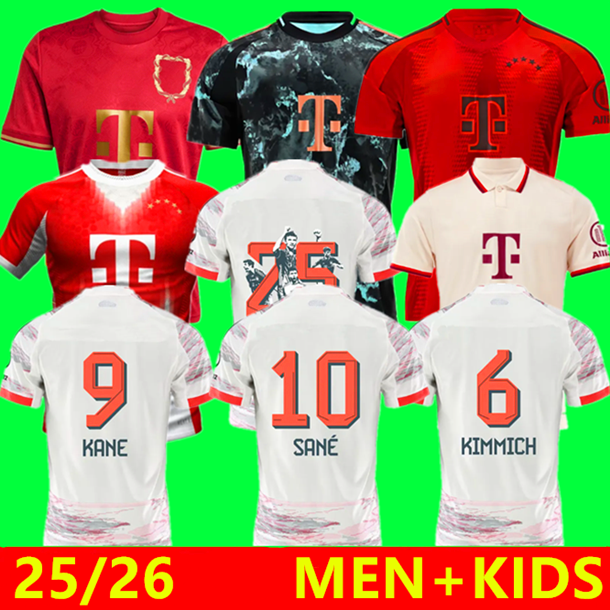 25 26 KANE 125 anniversary soccer jerseys BAYERNS 2024 2025 MUNICH BECKENBAUER SANE OLISE GORETZKA MULLER COMAN GNABRY MUSIALA KIMMICH men kids kit football