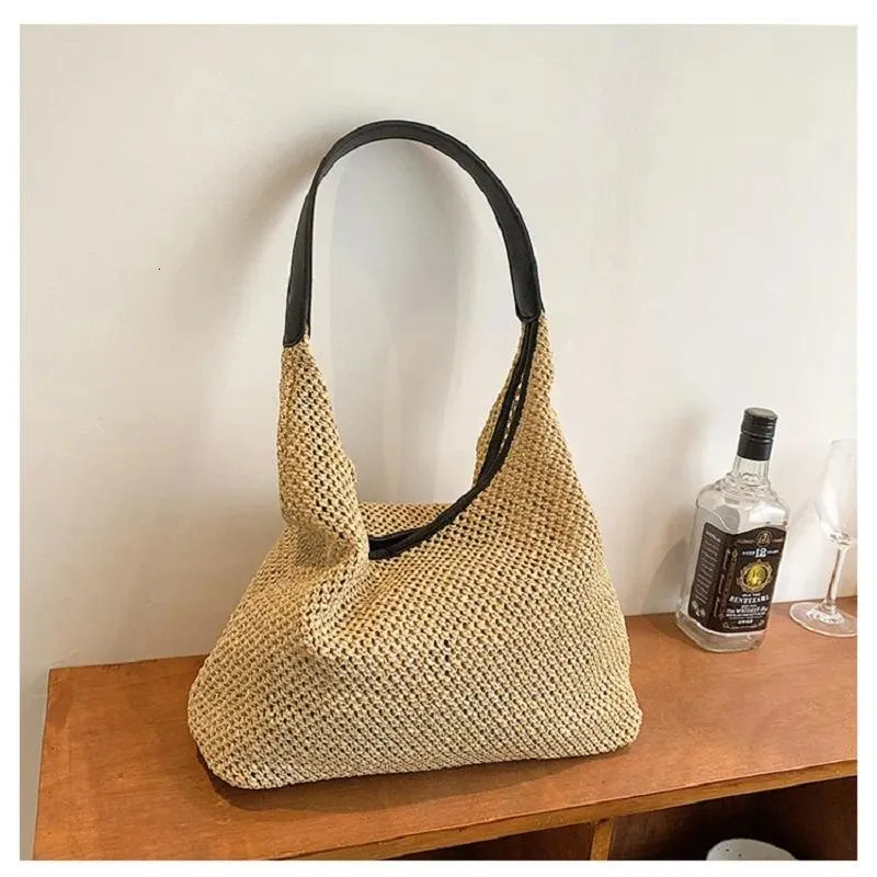Womens - Summer Shoulder Straw Tote Bag For Casual & Beach Style New Free Delivery Designer Bag