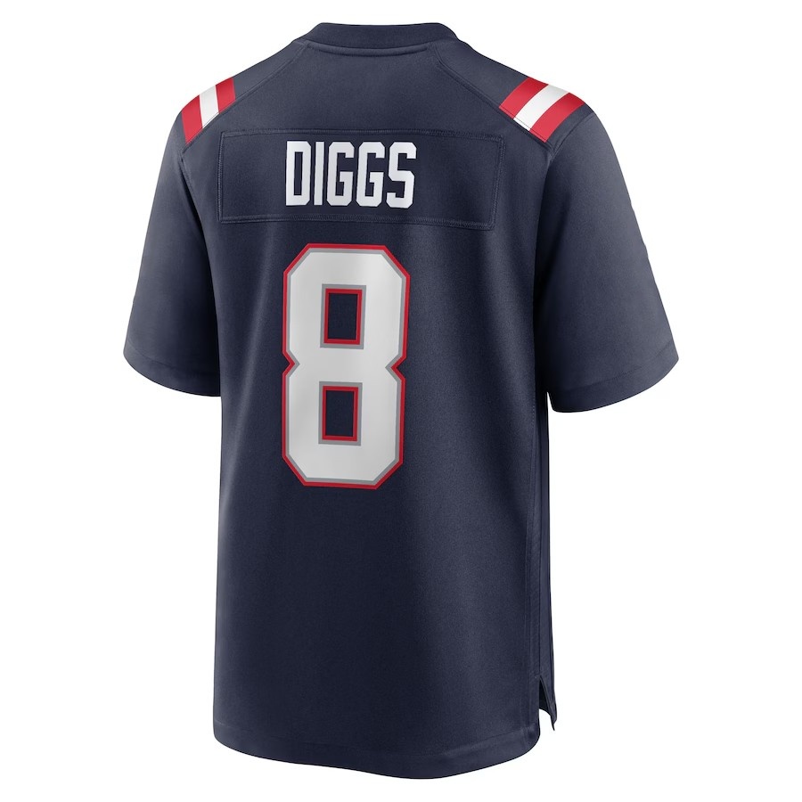 Stefon Diggs 8 Drake Maye 10 Brady 12 Jersey New Football Jerseys Team Navy White Color Stitched Men's Size S-XXXL