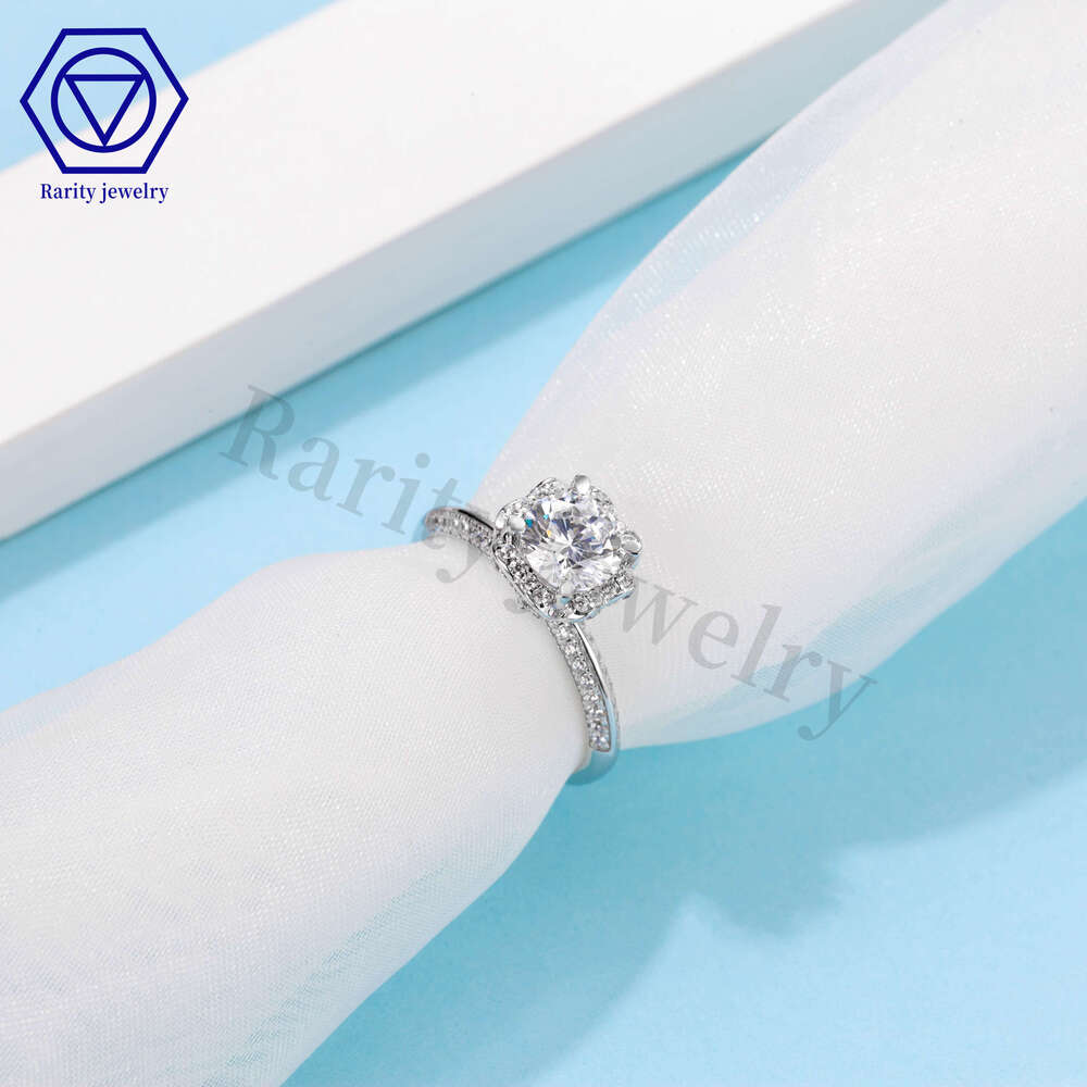 Rare moissanite jewelry hip-hop simple wedding pound silver chilled women's ring exquisite gift