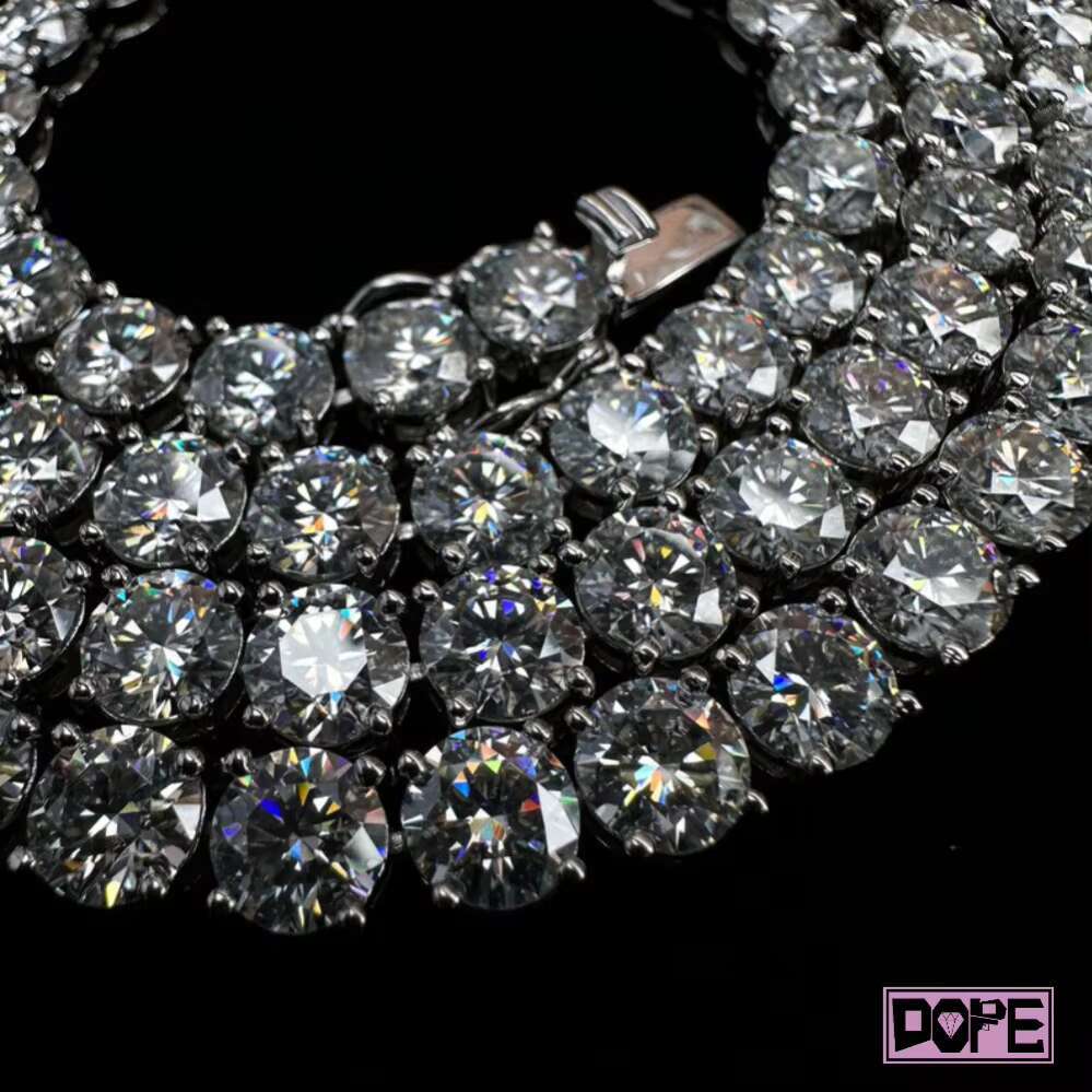5mm Tennis Necklace Hiphop Gold Plated 925 Sterling Silver VVS Iced Out Moissanite Tennis Chain