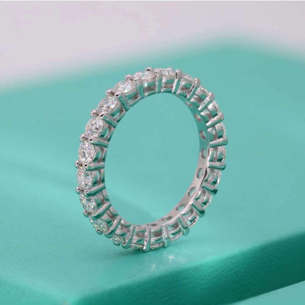 Cluster Gra Certified 3mm 5mm Sier Iced Out Hip Hop Moissanite Tennis Ring