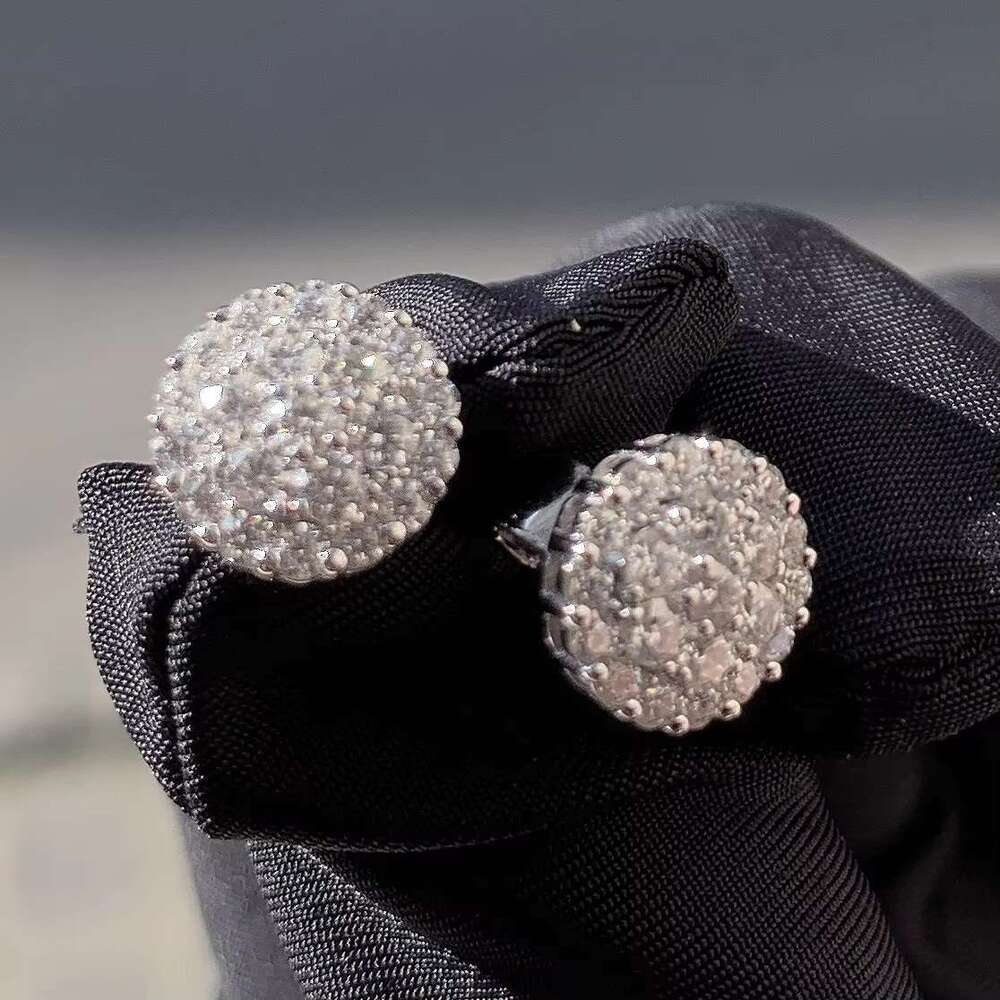 Elegant chilled pure sier flower shaped clustered pyroxene earrings