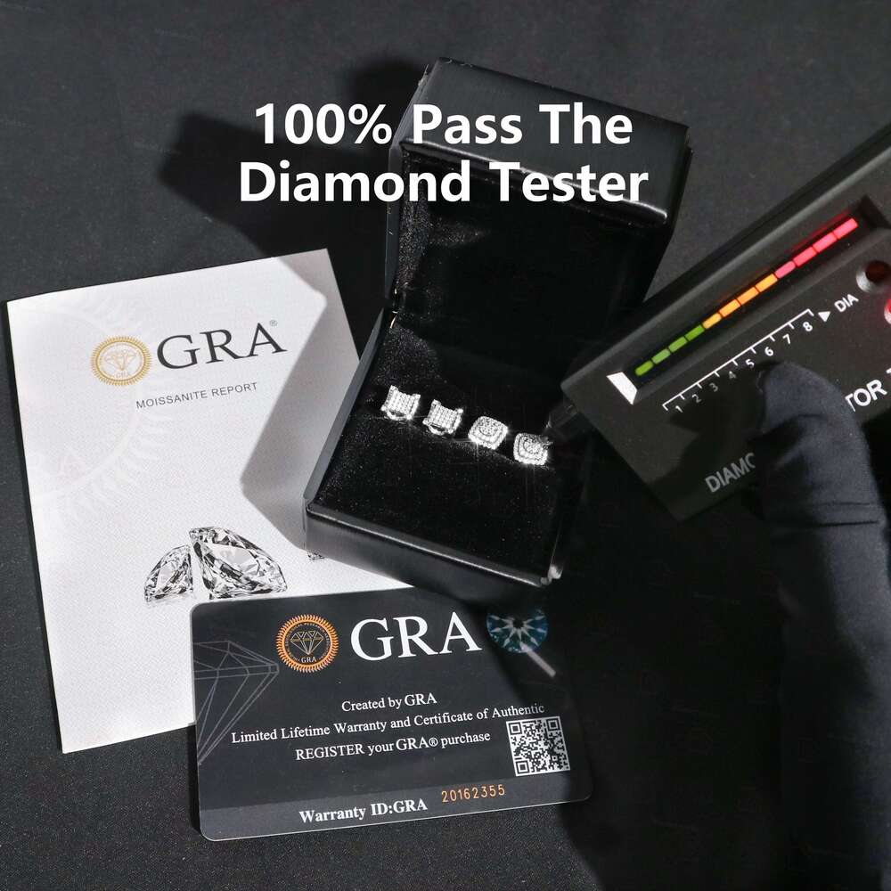 Hip hop men's ice cold pure sier round spiral back clustered pyroxene earrings