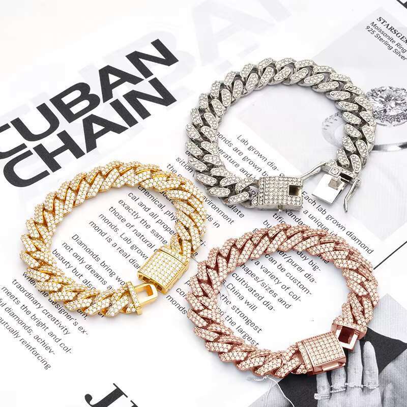 Hip hop Jewelry VVS Moissanite Pure Sier Iced Cuban Chain Necklace Bracelet