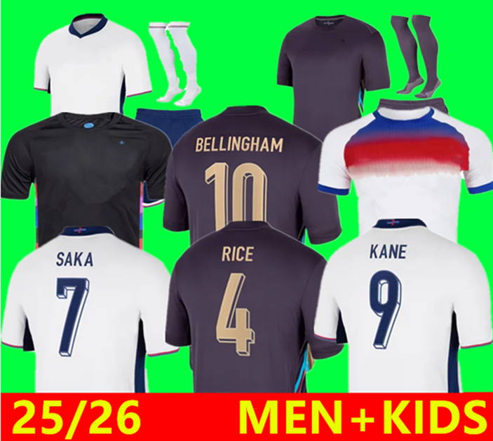 2025 ENGLANDS men kids football kit soccer jersey 2025 24 25 SAKA FODEN BELLINGHAM RASHFORD ENGLAND KANE STERLING GREALISH National team shirt sets uniforms
