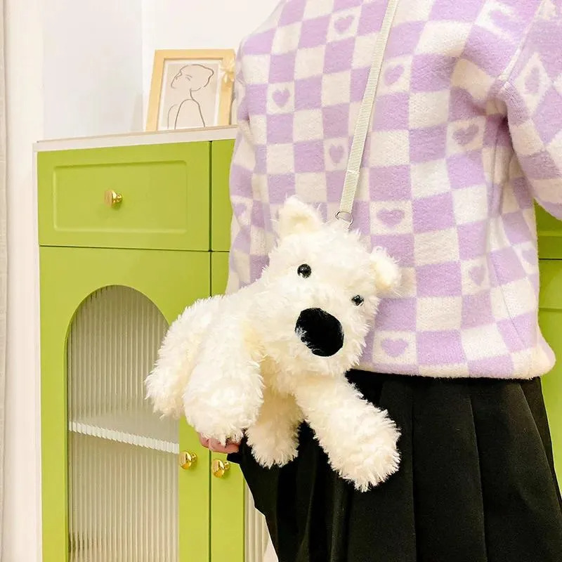 Cute Purses Cartoon Puppy Plush Bag: Girl's Fun Shoulder Bags, Lightweight For Daily Use New Free Delivery Designer Bag