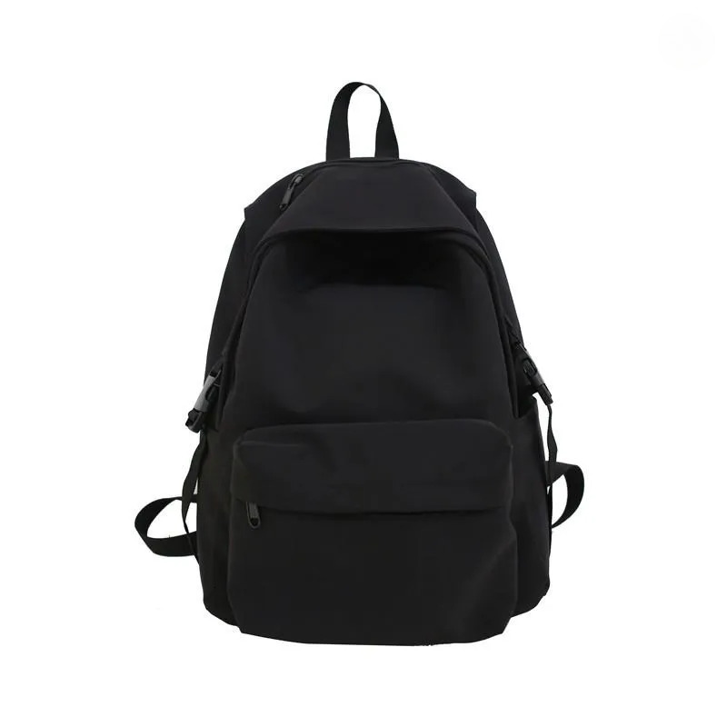 Japanese Student Style Backpack - Solid Color Nylon Schoolbag For High School & College New Free Delivery Designer Bag