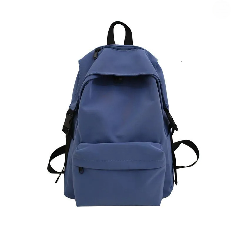 Japanese Student Style Backpack - Solid Color Nylon Schoolbag For High School & College New Free Delivery Designer Bag