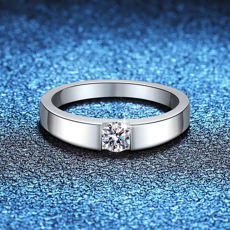 Melynn Wholesale Level D Iced Out Engagement Sterling Sier Moissanite Ring for Women or Men