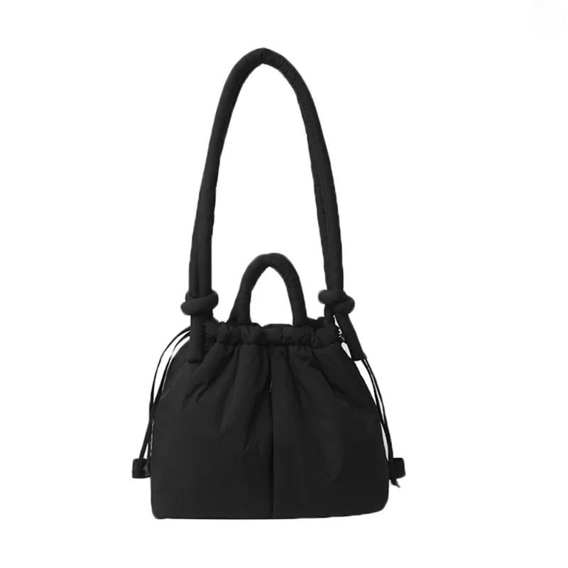 Korean Shoulder Bag - Solid Nylon Knotted Strap Tote Backpack, Large Capacity Casual Portable Crossbody New Free Delivery Designer Bag