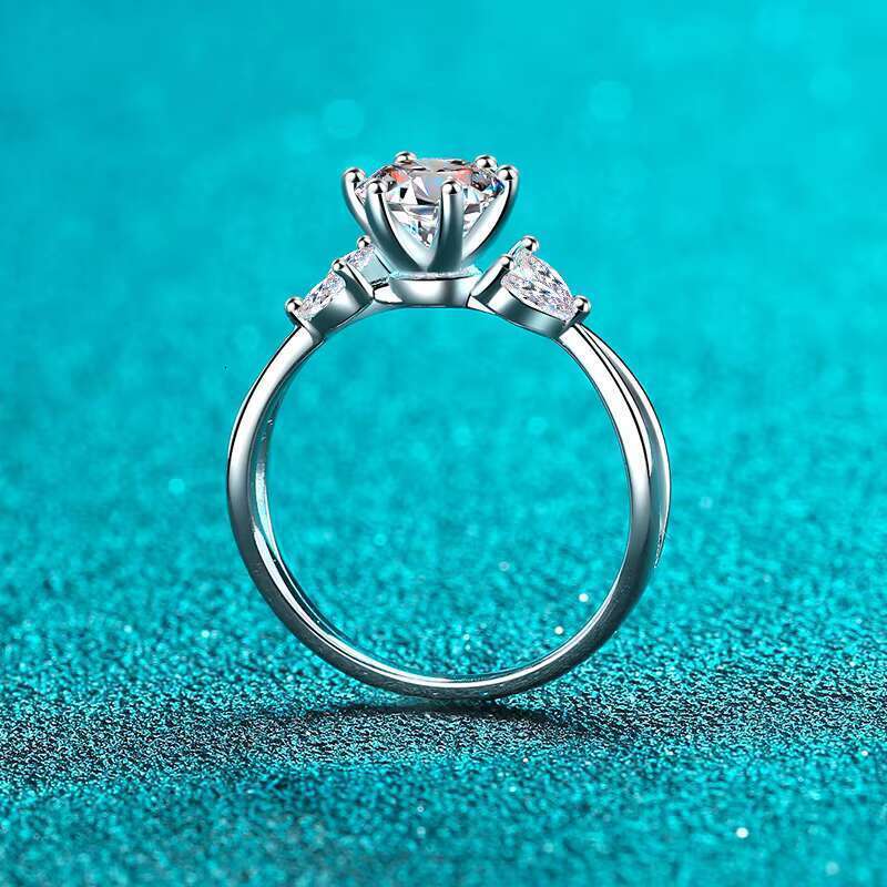 Pure silver women's boutique jewelry, spodumene ring, 1.0ct engagement ring