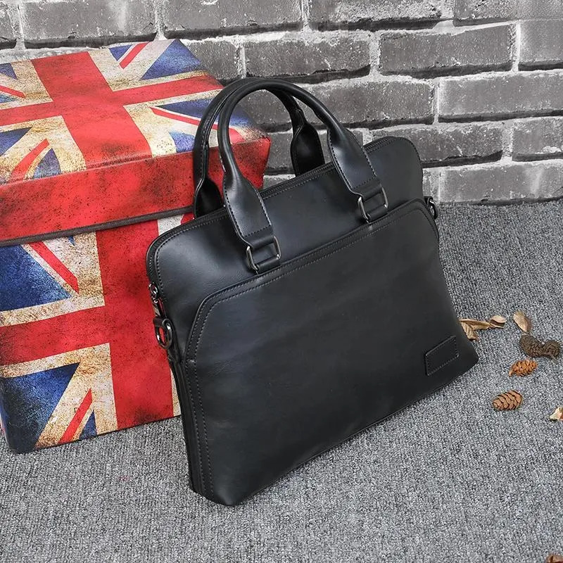 Briefcase For Men - Premium PU Leather Executive Laptop Office Bag, Vintage Handbag Tote Messenger Business Document Bag New Free Delivery Designer Ba