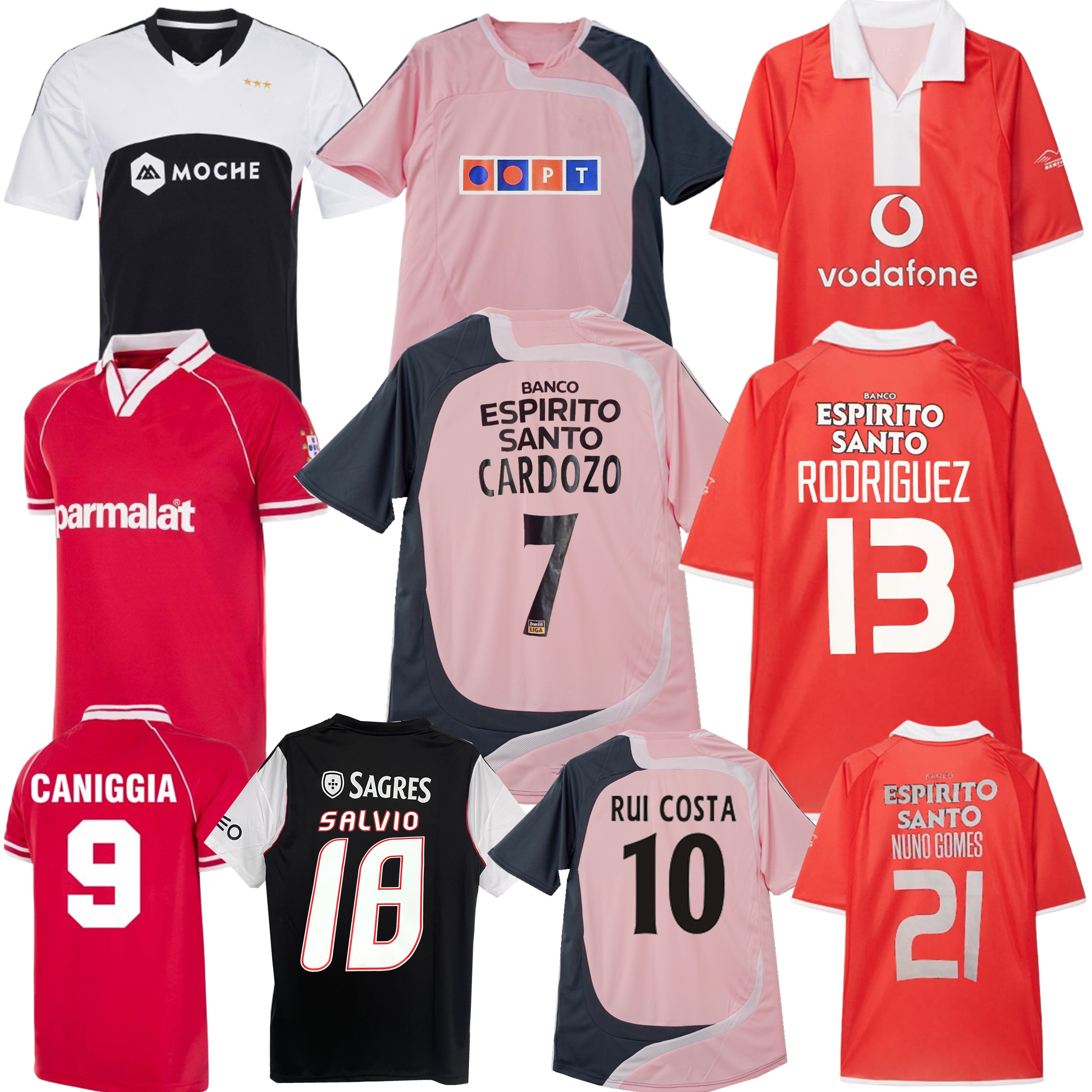 2007 2008 retro soccer jerseys Rui Costa 2003 2005 SIMAO NUNO GOMES 94 95 CANIGGIA 13 14 Salvio benficaS vintage classic football shirt