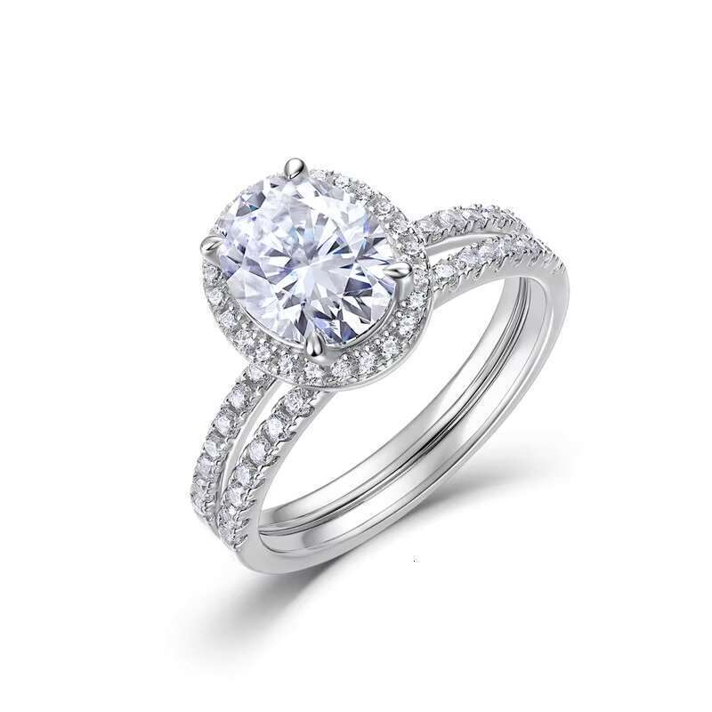 Princess cutting GRA pure silver electroplated women's engagement wedding pyroxene ring