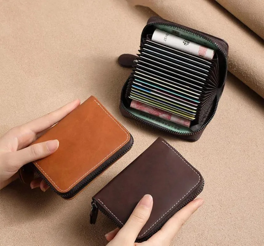 Mens Wallets - Soft Leather Large Capacity Wallet With Zipper Coin Purse New Free Delivery Designer Bag