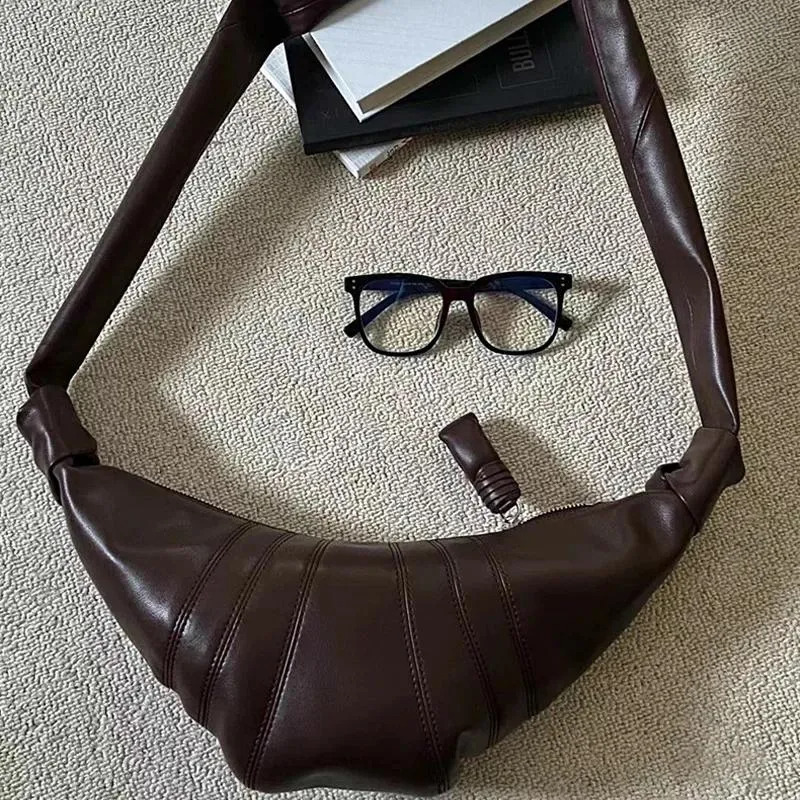 Vintage Shoulder Retro Croissant Style: In Soft Cowhide Leather, Unique Evening Bags And Slung Fashion Chest Bag For Women New Free Delivery Designer 