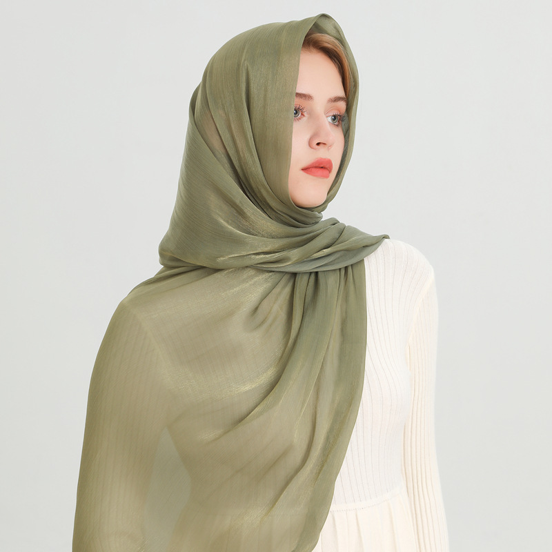 K687 New style small fresh and soft spring, summer, autumn and winter solid color scarf sun protection warm shawl cotton and linen headscarf silk scar