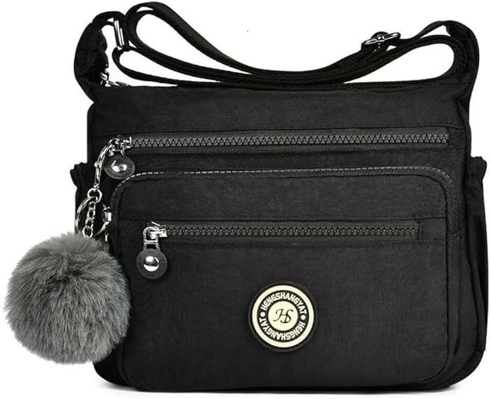Women's Multi-Pocket Casual Crossbody Bag Multifunctional Travel Bag with Adjustable Shoulder Strap Nylon Lightweight and Waterproof for Shopping