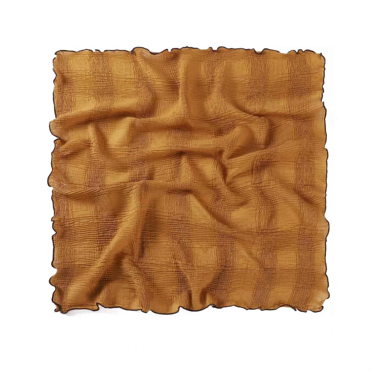 T682 pleated small square scarf air conditioning shawl sunscreen outer wear solid color headscarf commuting silk scarf women's scarf
