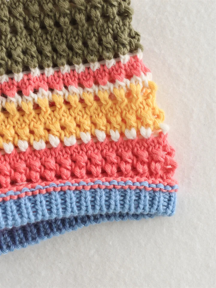 Kar Otza Autumn womens clothing with French style n fashionable and versatile casual striped crochet shorts 250506Z