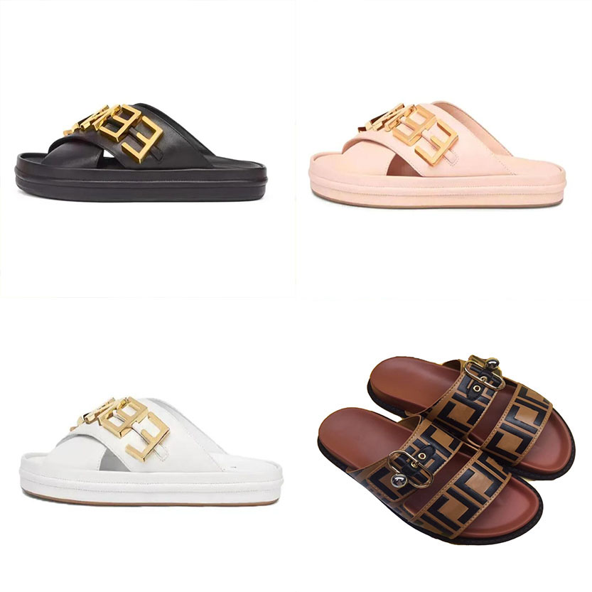 Fashion Sandals Women Men Sandal Luxury Designer Lady Gentlemen Colorful Canvas Letter Anatomic Leather slide 4 color 35-45 Sandals Slippers Slides Flip Flops