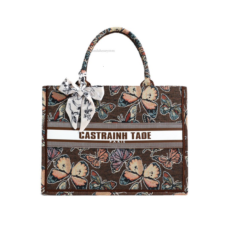 Designer's New Trendy Handbag, Women's Fashionable Printed Butterfly Shoulder Bag, Large Capacity High-quality Tote Bag, Size Shopping Bag 3
