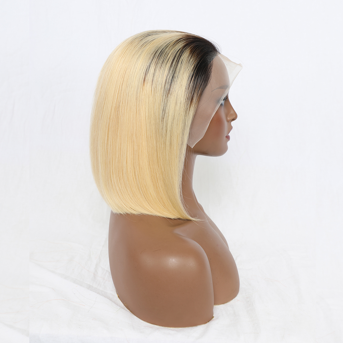 ViBESHiFT 10-16 Inch 12A Human Hair Bob Wigs 13x4 frontal wigs human hair Pixie cut hair with Natural Look 613 color