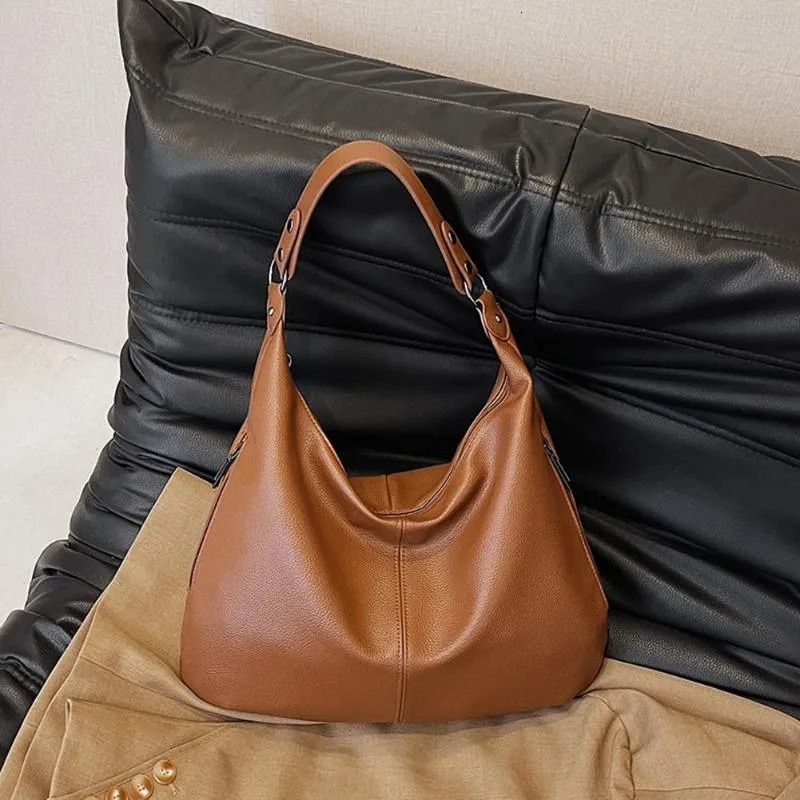 PU Handbags Shoulder Bags: Stylish Large Capacity Soft Slouchy Tote Trendy Handbag New Free Delivery Designer Bag
