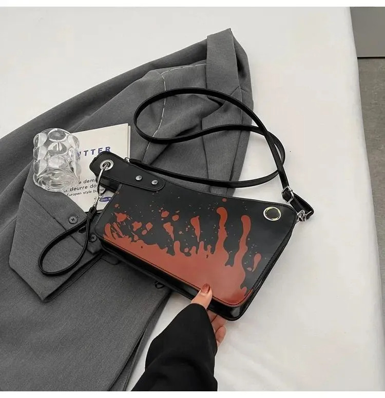 Free Shipping Totes Halloween Funny Horror Kitchen Knife Handbag Durable Niche High-quality Texture Simulation Ladies Messenger Designer Bag Luxury Ba