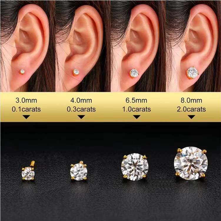 Exquisite jewelry 14k gold cluster flower shaped VVS chilled silica earrings