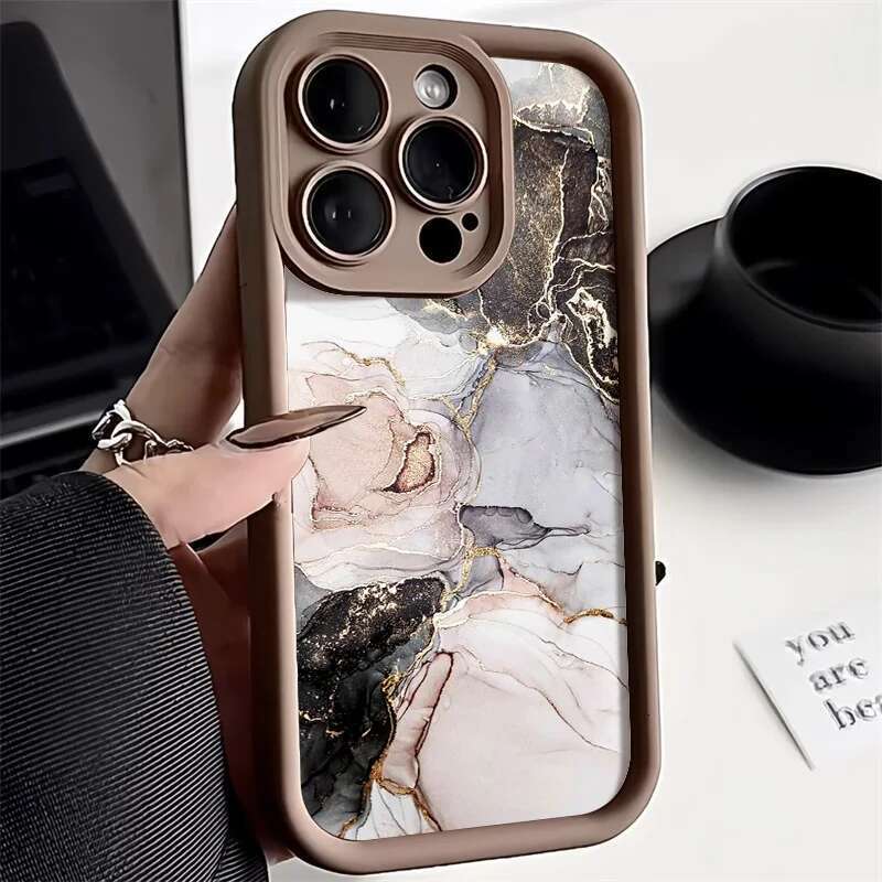 Marble For 16 Case iPhone 13 15 11 12 14 Pro Max XR XS 7 8 Plus SE Shockproof Soft TPU Silicone Phone Cover