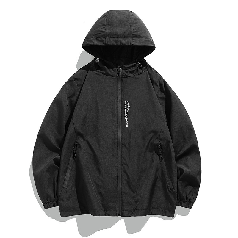 Spring Autumn Windproof and Water Splashing Hooded for Men's Sports, Outdoor, American Style, Functional, High End, Cleanfit Jacket