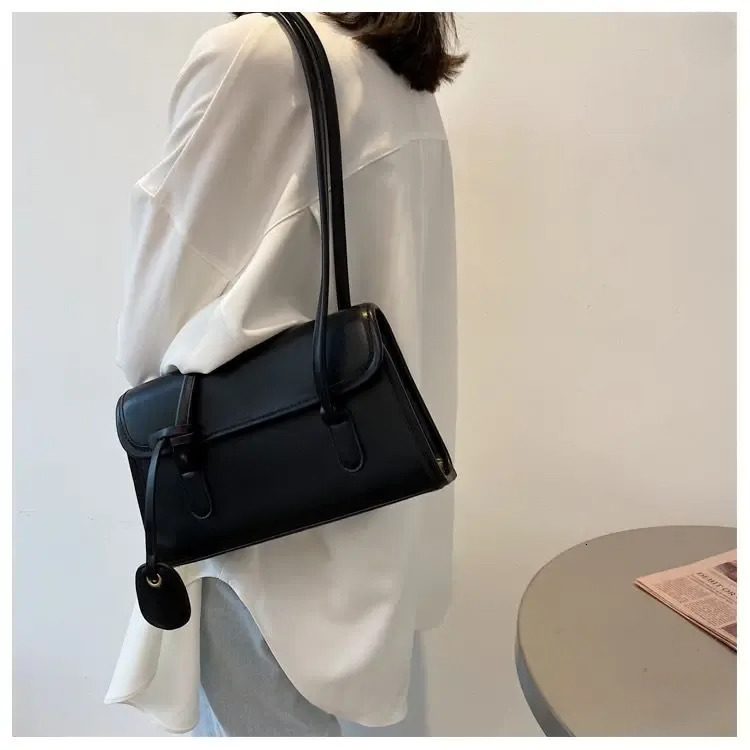 Vintage Bags - Chic Ivory Leather Underarm Bag, Designer Shoulder Handbags, Retro Style Purses Women, Lightweight For Daily Use New Free Delivery Desi