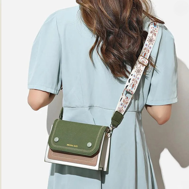 Free Shipping Evening Bags Ladies Messenger Bag Solid Color 2024 Trendy Wide Shoulder Strap Small Square Summer Casual Simple Crossbody
