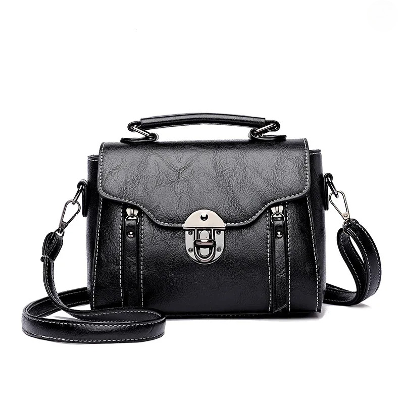 Shoulder Bags Vintage Crossbody Bag For Women PU Leather Small Square Double-zipper Lock Designer Messenge Brands Handbag New Free Delivery Designer B