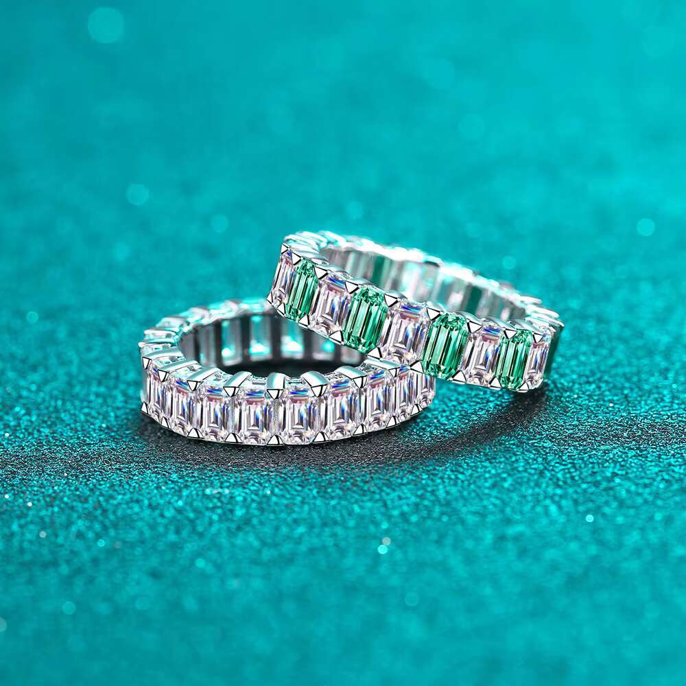 Full Eternity Band Sterling Sier Moissanite Dia Ring