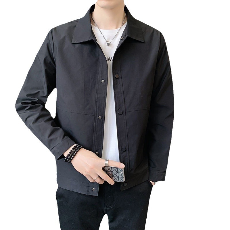 Men's collar metal decoration men's jacket fashion 2023 spring new casual top