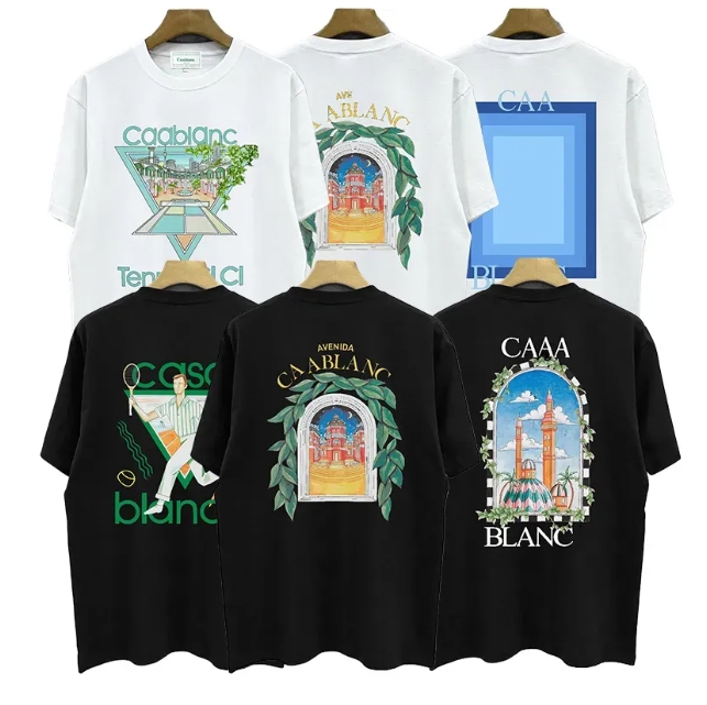 Y2k casablanco tshirt designer t shirt men shirt desigenr acasablanca shirts mens tshits fashion graphic tee cablanc t-shirt summer mens womens t shirts 222