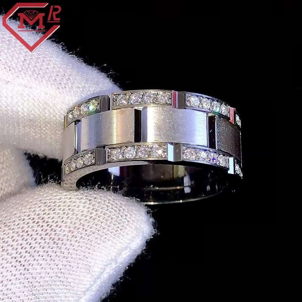 Fashionable Hiphop jewelry, silica ring, pure silver frosted design, chilled round cut men's ring
