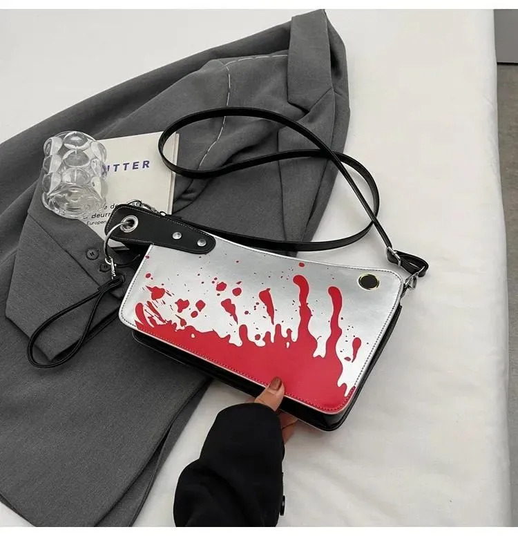 Free Shipping Totes Halloween Funny Horror Kitchen Knife Handbag Durable Niche High-quality Texture Simulation Ladies Messenger Designer Bag Luxury Ba