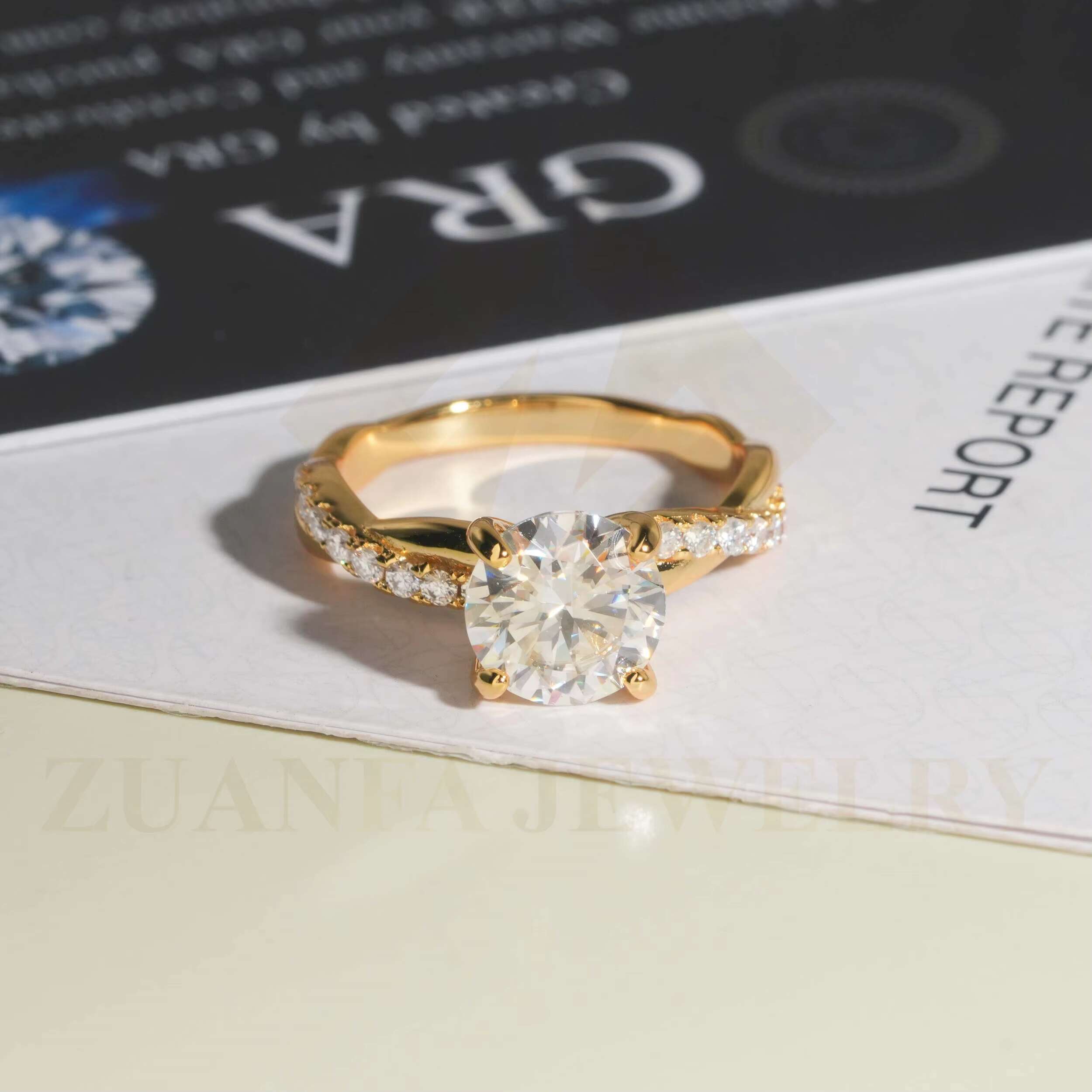 2t Cheap Price Wholesale Engagement Rings 925 Silver Round Moissanite Wedding Ring Gold Plated Women Jewelry