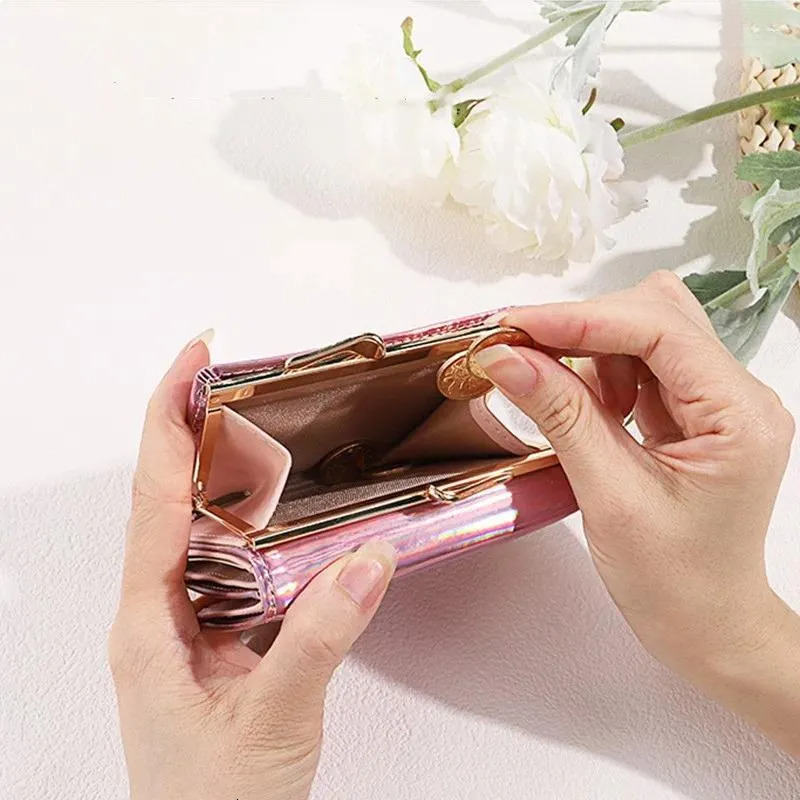 Wallets Trend Women Wallet Bags Letter Print Laser Short Change Purse Bag PU Leather Small Money Coin Card Holder New Free Delivery Designer Bag