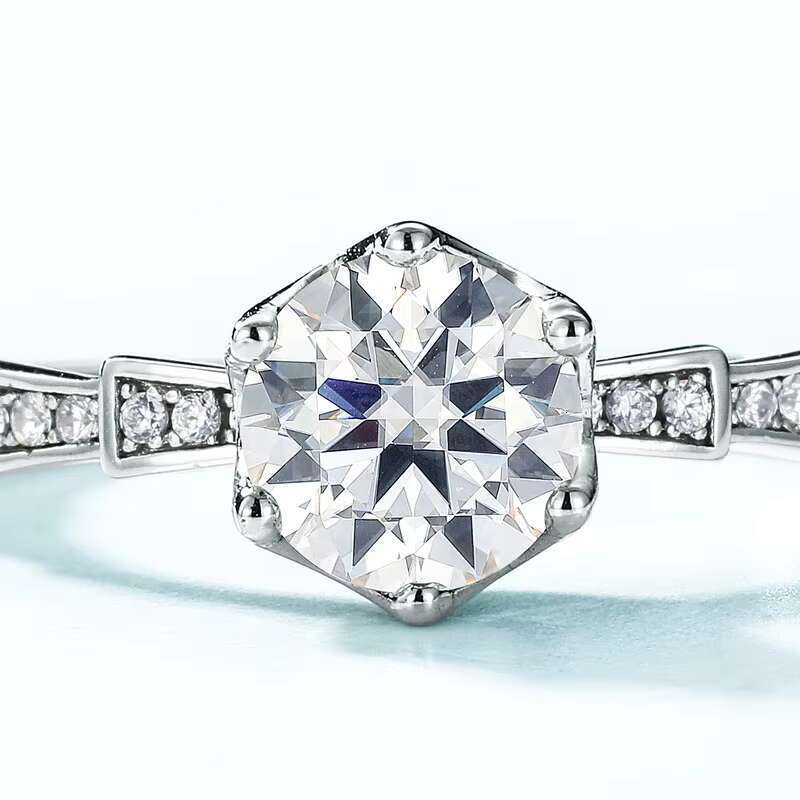 Casey Jewelry 1ct/2ct Classic Six Claw Wedding Engagement Silver Sandstone Ring