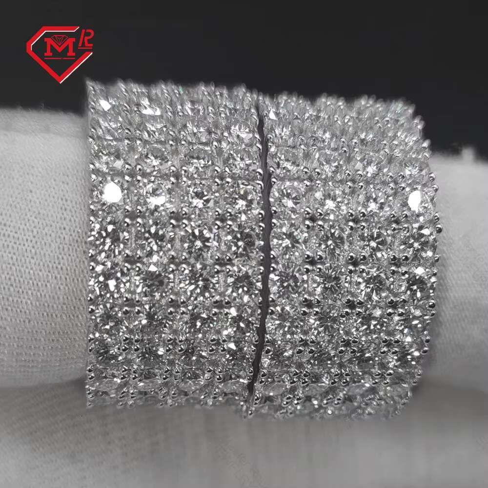 Hiphop 4-Row Paving Set Eternal Pure Silver Vvs Silica Ring
