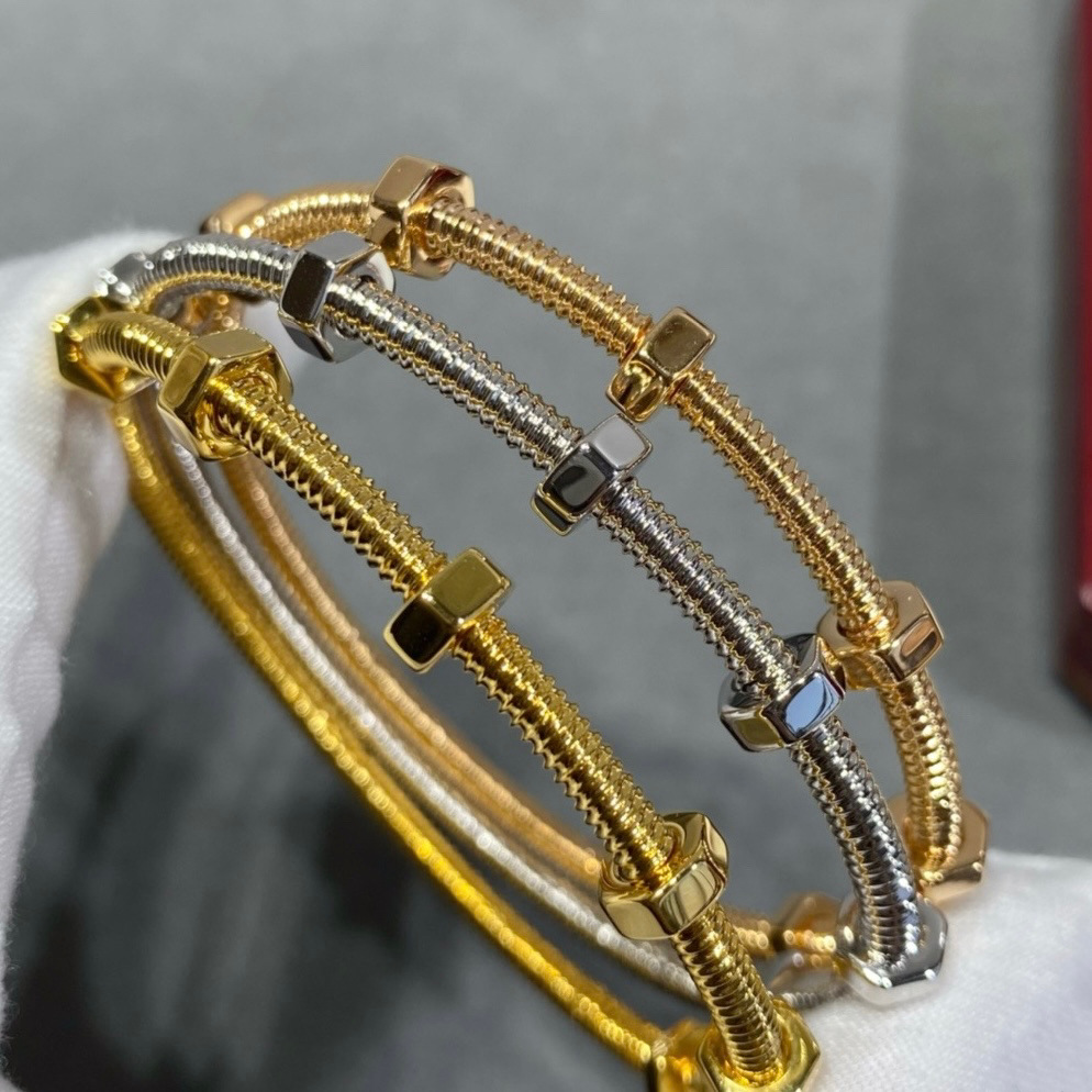 V Gold Plated Mic Gold High Quality Hexagonal Screw Love Couple Bracelet Fashion Classic Personalized Spicy Girl Nut Bracelet